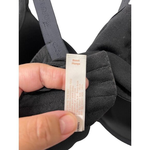 Cacique Cotton Boost Plunge Bra Black Size 44F - Picture 4 of 6